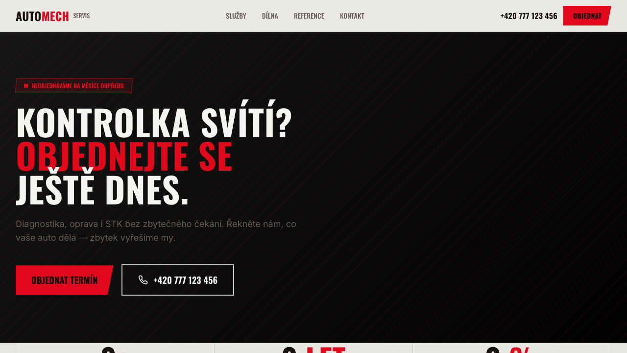 AutoMech Servis — web pro autoservis